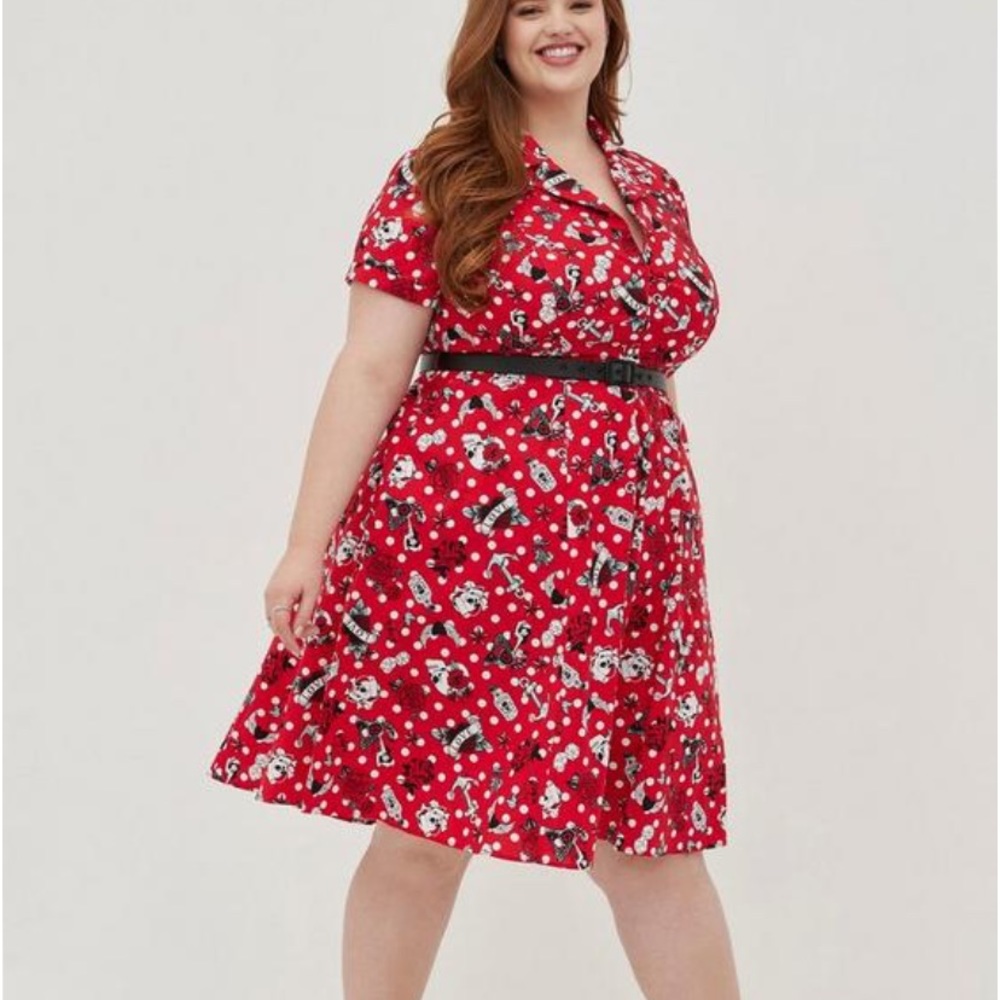 Torrid Midi Poplin Collared Swing Dress